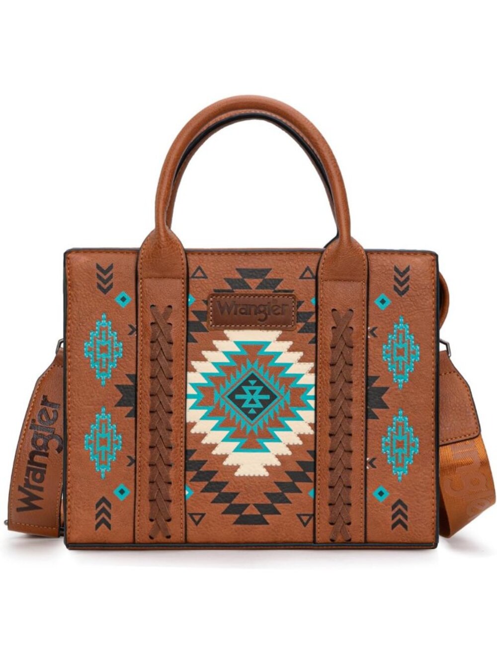 Floral Print Western Tote Bag for Women, Braided Handbag with Adjustable Strap
